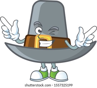 Pilgrim hat in the cartoon character wink