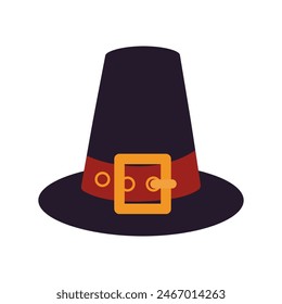 Pilgrim Hat Classic Symbol of Thanksgiving in minimalistic style in tredy Traditional shades Logo