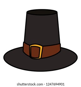 Colonial Pilgrim Costume Traditional Dark Hat Stock Vector (Royalty ...