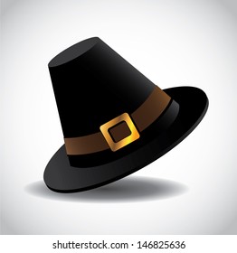 Pilgrim Hat. EPS10 vector, grouped for easy editing. No open shapes or paths.