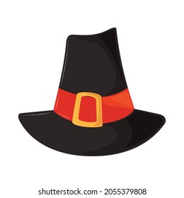 pilgrim hat flat icon style