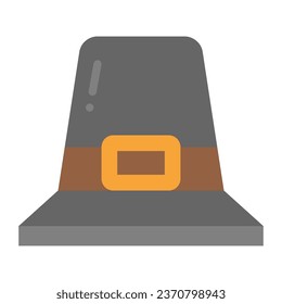Pilgrimhut, flach Symbol, Vektorgrafik und Illustration