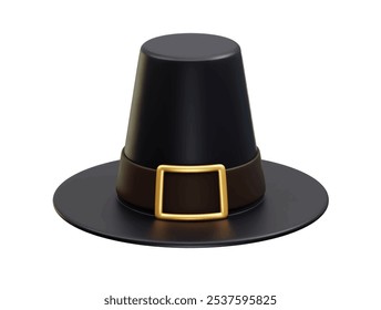 Pilgrim hat icon illustration 3d render