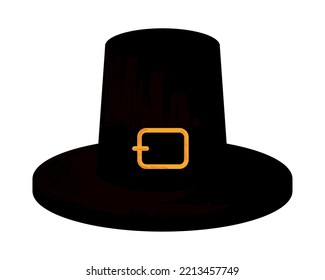 pilgrim hat icon isolated flat