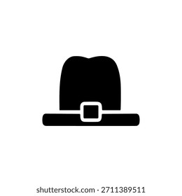 Ícone de chapéu peregrino ou logotipo símbolo isolado símbolo ilustração vetorial - ícones de vetor de estilo preto de alta qualidade