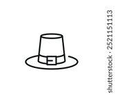 Pilgrim hat icon. Simple Pilgrim hat icon for social media, app, and web design. Vector illustration.