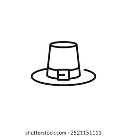 Icono de sombrero de peregrino. Sencillo ícono de sombrero de peregrino para redes sociales, App y Diseño web. Ilustración vectorial.