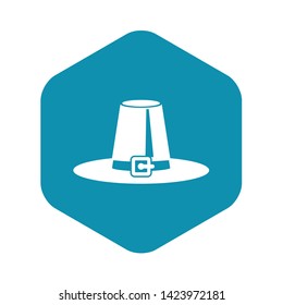 Pilgrim hat icon in simple style on a white background vector illustration