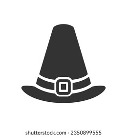 Pilgrim hat icon, vector illustration. Flat design style. Vector pilgrim hat icon illustration isolated on white background, pilgrim hat icon Eps10. pilgrim hat icons graphic design vector symbols