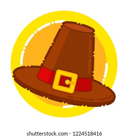 Pilgrim hat illustration