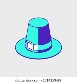 Sombrero de peregrino Ilustración vectorial isométrica