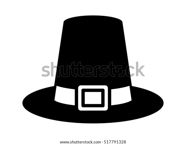 Pilgrim hat on Thanksgiving or capotain flat\
vector icon for apps and\
websites