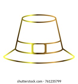 Pilgrim hat outline isolated on white background, Vector illustration