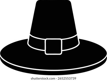 Pilgrim chapéu silhueta vetor ilustração gráfica