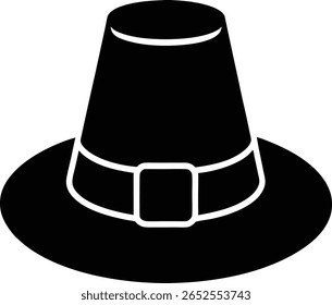 Pilgrim chapéu silhueta vetor ilustração gráfica