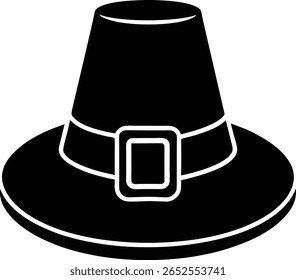 Pilgrim chapéu silhueta vetor ícone de ação de graças