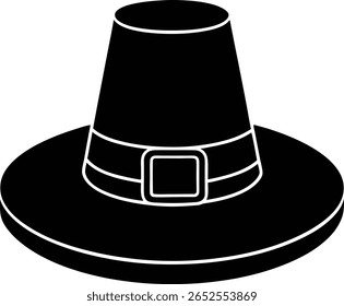 Pilgrim chapéu silhueta vetor ícone de ação de graças