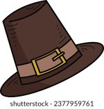 Pilgrim Hat Stickers Illustration for web app, infographic etc