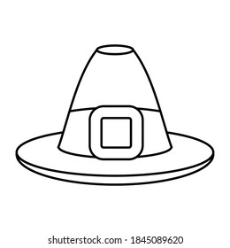 pilgrim hat thanksgiving accessory icon vector illustration design