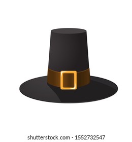 Pilgrim Hat. Thanksgiving Day. Vector illustration.