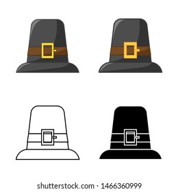 pilgrim hat for thanksgiving design. Vector icon.