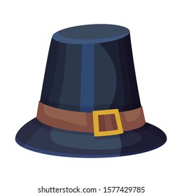 Pilgrim Hat as Thanksgiving Feast Symbol Vector Illustration