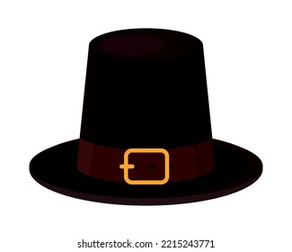 pilgrim hat thanksgiving icon isolated