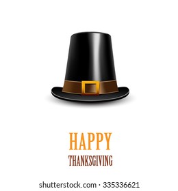 Pilgrim Hat. Thanksgiving Symbol.