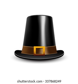 Pilgrim hat. Thanksgiving symbol.