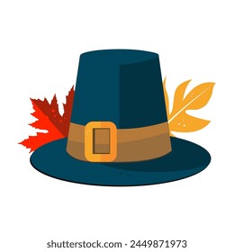 Pilgrim hat thanksgiving symbol vector image	