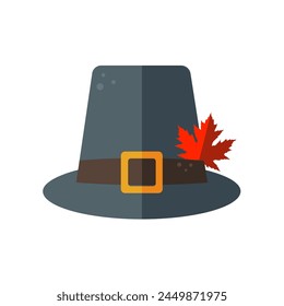 Pilgrim hat thanksgiving symbol vector image	