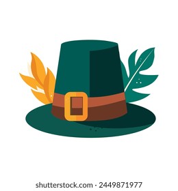 Pilgrim hat thanksgiving symbol vector image	