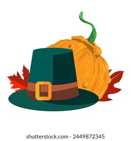 Pilgrim hat thanksgiving symbol vector image	