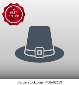 Pilgrim Hat Vector Icon Illustration