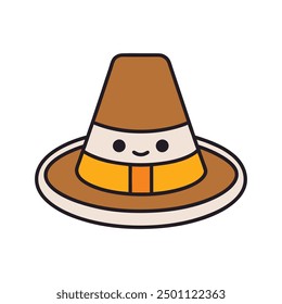 Pilgrim hat vector illustration in cartoon, clipart, and line art styles for printables