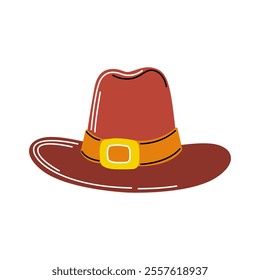 Pilgrim Hat Vector Illustration. Good for Seasonal Designs.