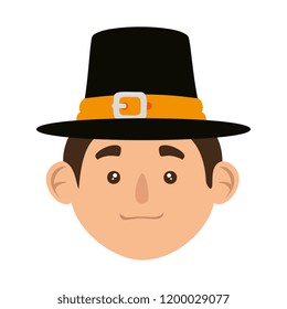 pilgrim man head character icon
