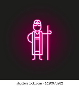 pilgrim neon style icon. Simple thin line, outline vector of travel icons for ui and ux, website or mobile application