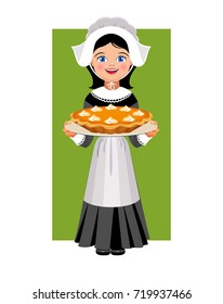 Pilgrim and pumpkin pie.