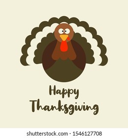 Pilgrim turkey in cartoon style. Funny character Thanksgiving. Happy Thanksgiving funny illustration. Flat style. Mascot Character. Vector Illustration Flat Design 