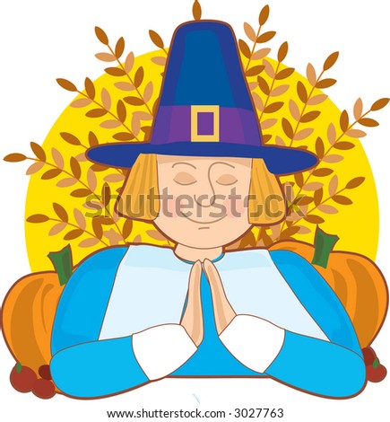 Pilgrim with wheat shafts