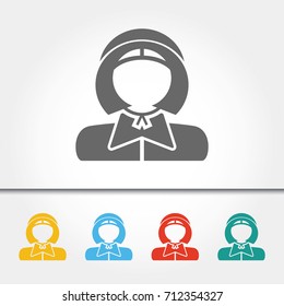 Pilgrim Woman Single Icon Vector Illustration