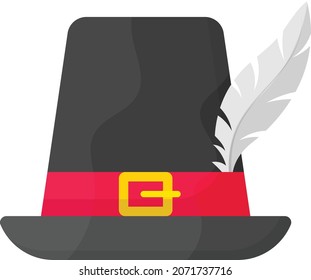 Pilgrims Hat Concept, Thanksgiving Day Costume Vector Icon Design, Harvest Festival Symbol, Secular Holiday Sign, Religious And Cultural Traditions Stock Illustration