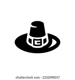 Pilgrim's hat icon (vector illustration)