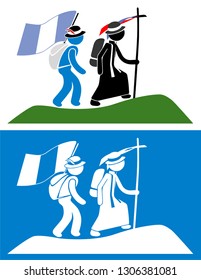 Pilgrims WYD Abstract Vector Illustration