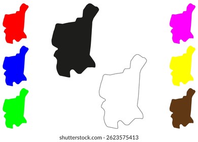 Pilibhit city (Republic of India, State of Uttar Pradesh) map vector illustration, scribble sketch Pilibhit map