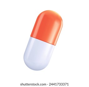 Pill 3D icon pharmacy concept. Pill tablet, supplements, capsule drugs and medications. Healthcare, hematology, medicine minimal concept. Vector illustration