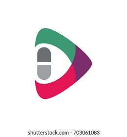 pill and arrow logo template