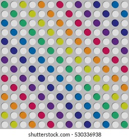 Pill background. Vector pills.  Seamless pill pattern. Rainbow colors.