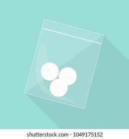 Pill bag on green background